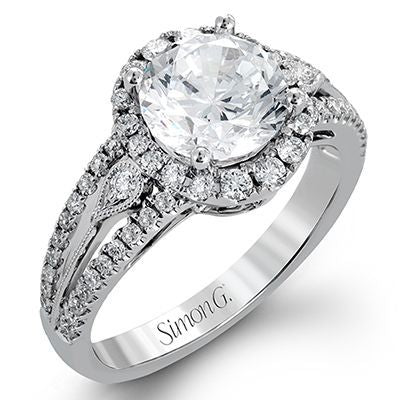 18K WG Simon G Engagement Ring .46ctw