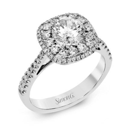 18K WG Simond G Halo Setting .61ctw