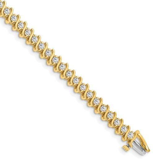 14ky Diamond S Link Tennis Bracelet