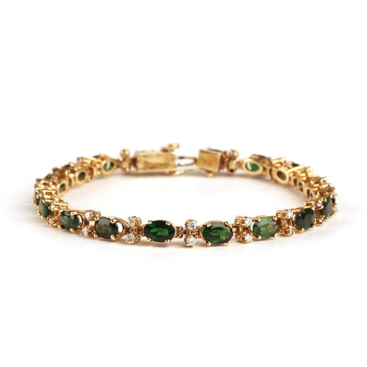 14ky Tourmaline Diamond Bracelet