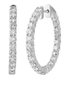 14kw Diamond Hoops 3.05ctw