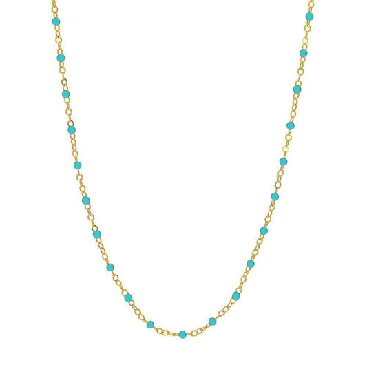 14ky Turquoise Bead Piatto Chain