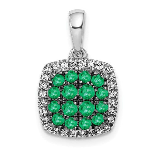 14kw Emerald Diamond Pendant