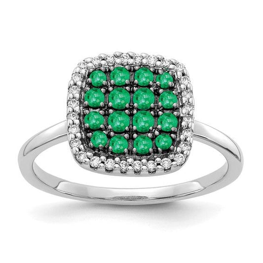 14kw Emerald Diamond Fashion Ring