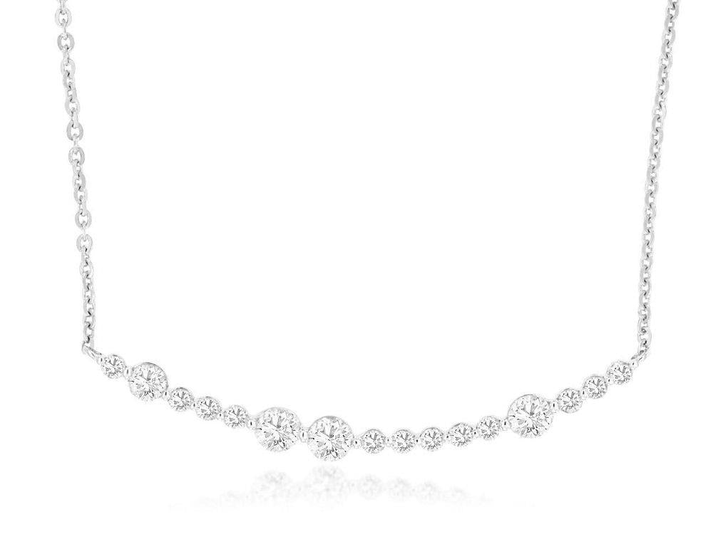 14kw Curved Bar 1/2ctw Diamond Necklace