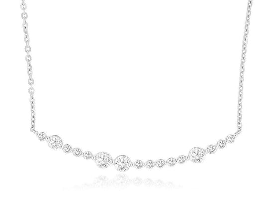 14kw Curved Bar 1/2ctw Diamond Necklace