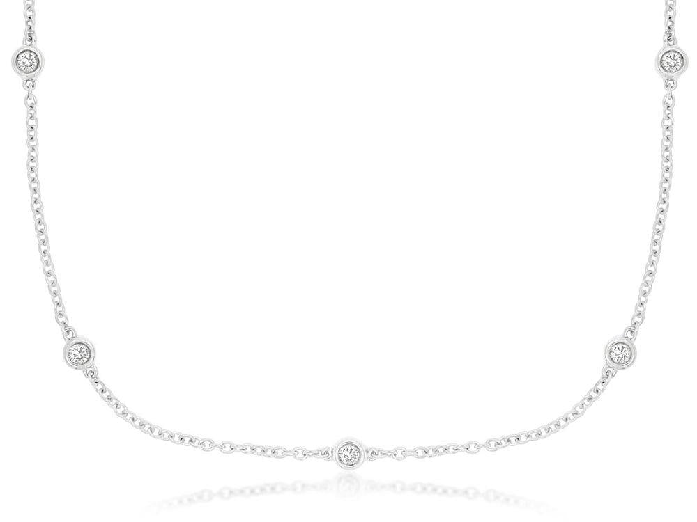 14kw .20ctw Diamond Station Necklace