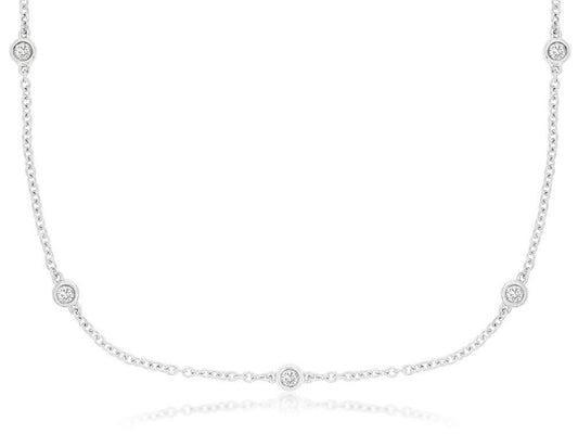 14kw .20ctw Diamond Station Necklace