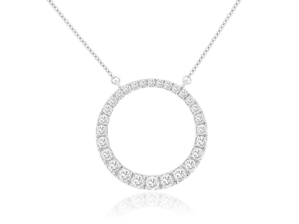 14kw 1.00ctw Circle Diamond Pendant