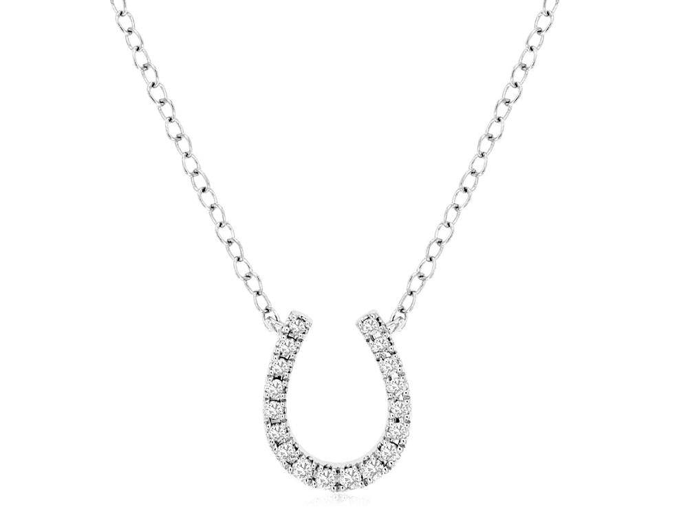 14kw .10cttw Diamond Horseshoe Pendant