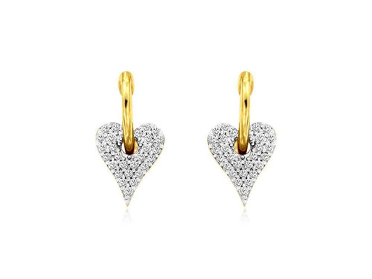 14ky Pave Diamond Heart Dangle