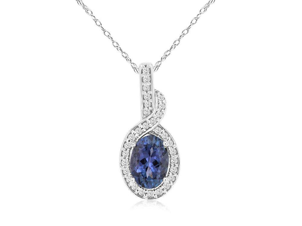 14kw Tanzanite and Diamond Pendant