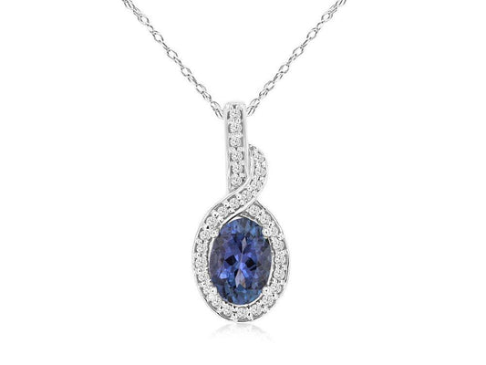 14kw Tanzanite and Diamond Pendant