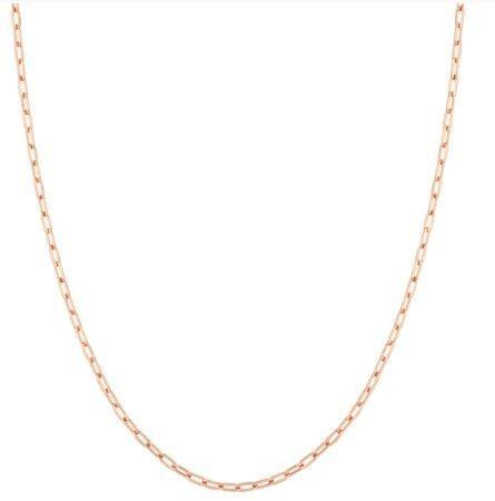 14k Rose Gold Paperclip Chain 18"