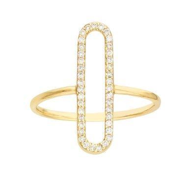 14ky Diamond 1/6ct Paperclip Ring