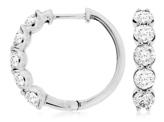 14kw 2ctw Diamond Hoops