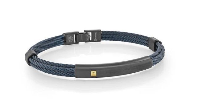 Blue Steel Cable Bracelet 18ky