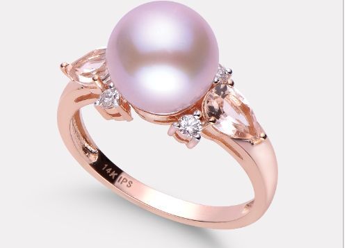 14kr Nat Pink Pearl and Morganite Ring