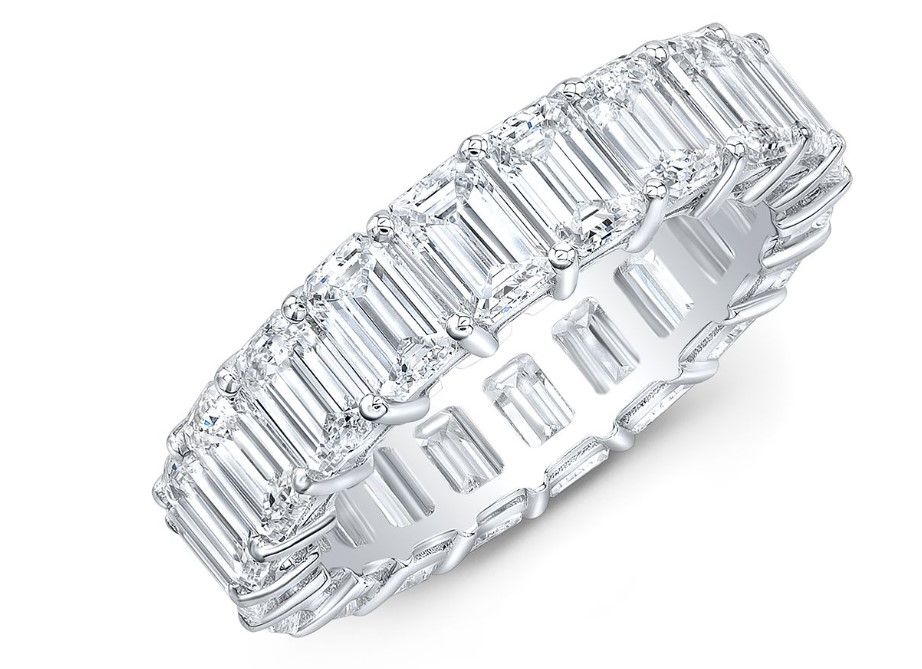 5.93ct Emerald Cut Diamond  Eternity Band