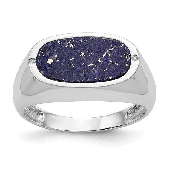 14kw Blue Lapis Diamond Ring