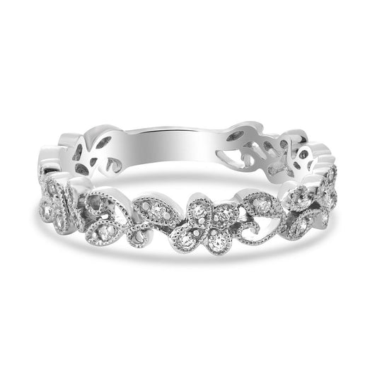 14kw .15CT Floral Filigree Band