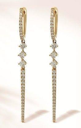 14ky Fance Diamond Drop Earrings