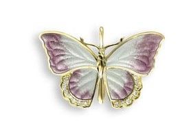 18ky Pink Enamel Butterfly Pendant
