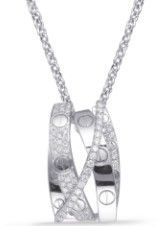 14k White Gold Diamond Fashion Pendant