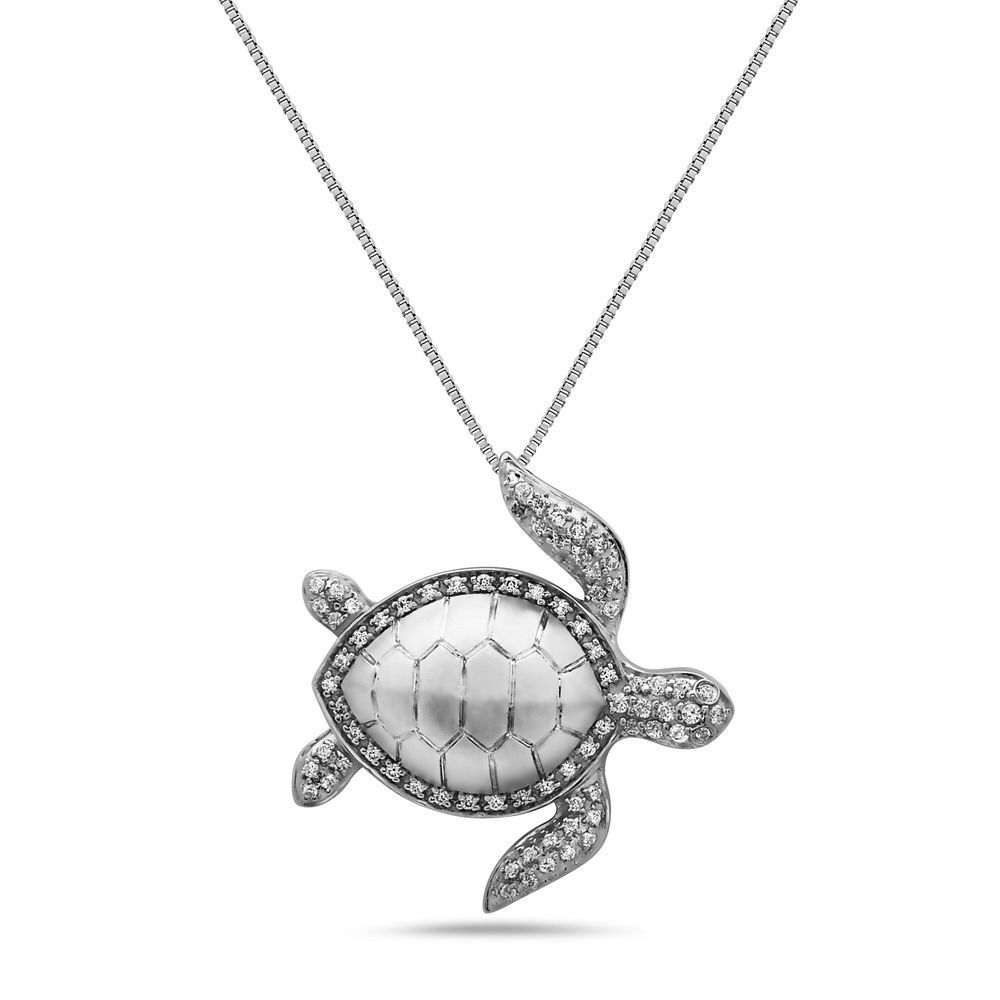 14kw Diamond Turtle Pendant