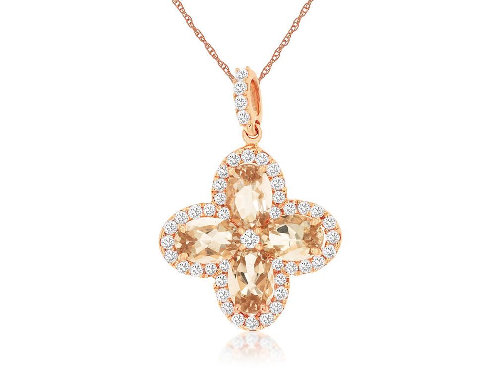 14k Rose Gold Morganite Pendant