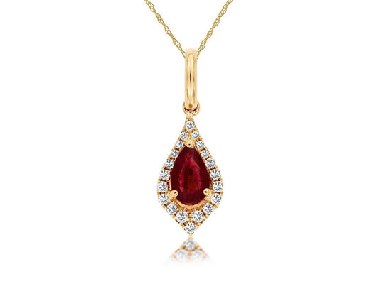 14ky Ruby and Diamond Pendant