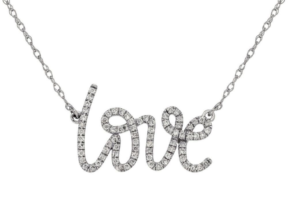 14kw Diamond Love Necklace