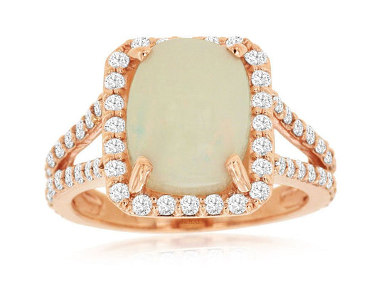 14kr Opal Diamond Ring