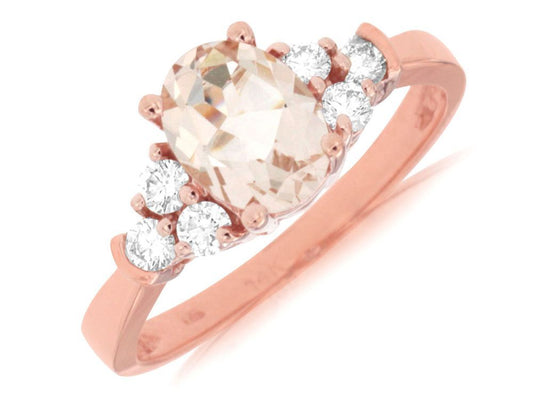 14k Morganite Diamond Ring