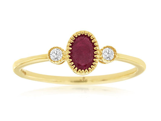 14ky Ruby and Diamond Ring