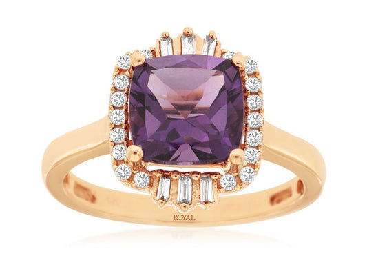 14k Rose Gold Amethyst Ring