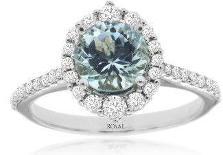 14kw Aquamarine Diamond Ring