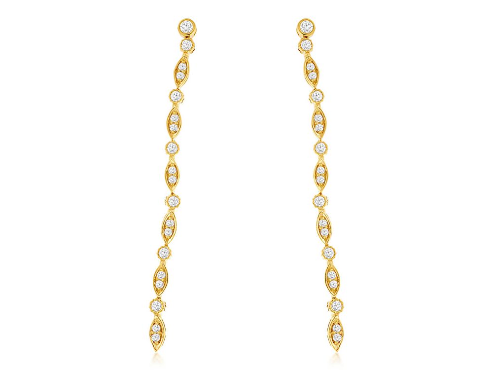 Patterned Diamond Drop Earrings